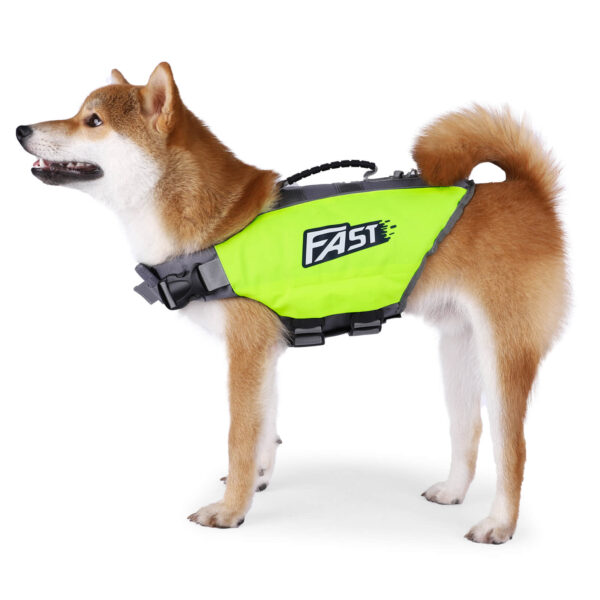 VD28 Dog Life Jacket Fluorescent Green Orange (1)