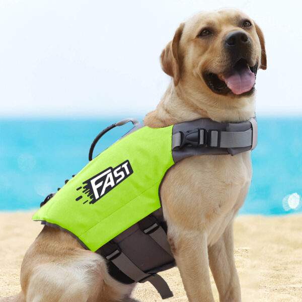 VD28 Dog Life Jacket Fluorescent Green Orange (5)