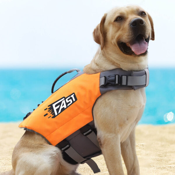 VD28 Dog Life Jacket Fluorescent Orange (5)